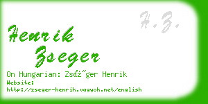 henrik zseger business card